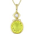 10k Gold 1/10ct TDW Diamond Lemon Quartz Necklace