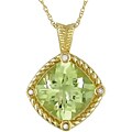 10k Gold Diamond Square Lemon Quartz Necklace
