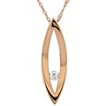 14k Pink Gold 1/10ct TDW Diamond Necklace