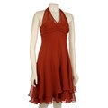 Donna Ricco Pomegranate Flyaway Halter Dress