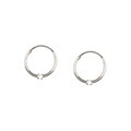 14k White Gold Cubic Zirconia Hoop Earrings