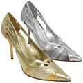 Liliana by Adi Women's Snake Textured Pointed Toe Pumps