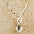Green Amethyst and Pearl Cluster Necklace (USA)