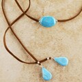 Sky Drop Faux Turquoise Lariat Necklace (USA)
