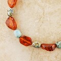 African Turquoise and Faux Amber Necklace (USA)