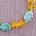 Sunny Skies Turquoise and Amber Look Necklace (USA)