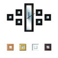 Black Clock and Mirrors (Set of 7)