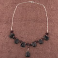 Sterling Silver Onyx Nugget Necklace (USA)