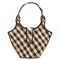 Pandanus Black/ Natural Checkered Tote Bag (Indonesia)