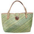 Mendong Green Checkerboard Tote Bag (Indonesia)