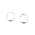 14k White Gold Heart Hoop Earrings
