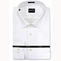 O.H.H.A. Men's White Vertical Herringbone Dress Shirt