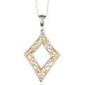 Black Hills Gold on Silver Diamond-shape Necklace