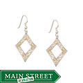 Black Hills Gold on Silver Diamond-shape Earrings
