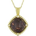 10k Gold Smokey Quartz and Diamond Necklace