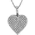 10k White Gold 1/5ct TDW Diamond Heart Necklace