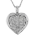 10k White Gold 1/3ct TDW Diamond Heart Necklace