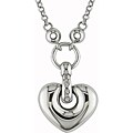 10k White Gold Diamond Heart Necklace