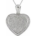 10k White Gold 3/4ct TDW Diamond Heart Necklace