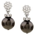 Carolee Double Drop Black Earrings