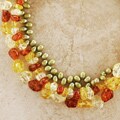Multicolor Synthetic Amber and Pearl Necklace (USA)