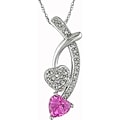 10k Gold 1/10ct Diamond and Sapphire Heart Pendant