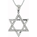 10k White Gold 1/10ct TDW Star of David Necklace
