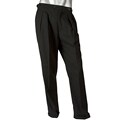 Domani Men's Side Buckle Striped Black Dress Pants