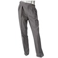 Domani Men's Side Buckle Striped Grey Dress Pants