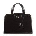 YSL Dark Brown Large Patent Leather Framed Tote