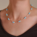 14k Gold Cultured Pearl and Turquoise Necklace