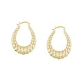 14k Yellow Gold over Silver Shrimp Hoop Earrings