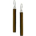 Sterling Silver Rectangular Tiger's Eye Hook Earrings