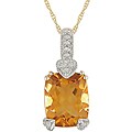 10k Yellow Gold Cushion Citrine Necklace