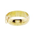 14k Gold over Silver Engraved Bangle Bracelet
