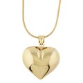 14k Gold over Silver Polished Heart Necklace