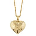 14k Gold over Silver Engraved Heart Necklace