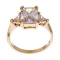 Gold over Silver Emerald-cut CZ Ring
