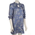 Original Penguin Silk Ruffle Keyhole Dress