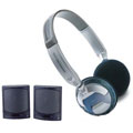 Digital Stereo Headphones with Plug-in Mini-Speakers