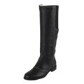 Dolce & Gabbana Black Pebbled Leather Knee Boots