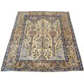 Persian Kashan Hand-knotted Ivory/ Gold Rug (8' x 11'2)