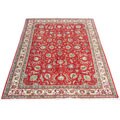 Persian Tabriz Hand-knotted Red/ Ivory Rug (9'9 x 13')