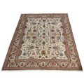 Persian Tabriz Hand-knotted Ivory Rug (9'9 x 12'7)