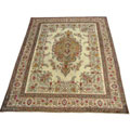 Persian Tabriz Hand-knotted Ivory Wool Rug (10' x13')