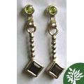 Sterling Silver Peridot and Iolite Post Earrings (Israel)