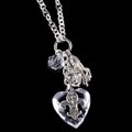 M. Haskell Heart and Fluer de Lis Charm Necklace