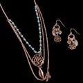 M. Haskell Rose and Leaf Earrings and Necklace Set