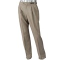 Domani Men's Taupe Side Buckle Pleated Dress Pants