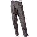 Domani Men's Grey Pinstripe Buckle Pleated Dress Pants
